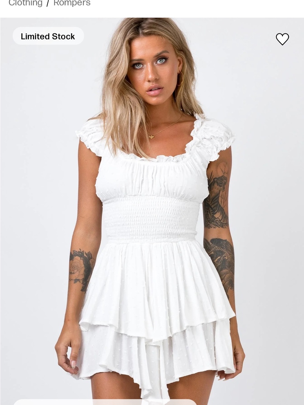 Princess Polly White romper size 0